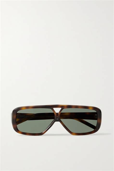 ysl tortoise shell aviator sunglasses|SAINT LAURENT EYEWEAR Aviator.